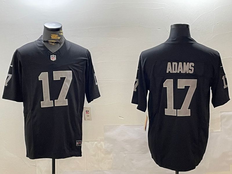 Men Oakland Raiders #17 Adams Black Three generation 2024 Nike Limited NFL Jersey style 1